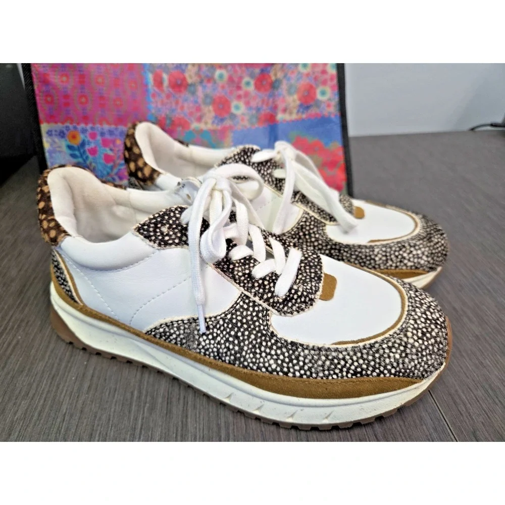 Madewell Shoes Women's 8.5M White Cheetah Animal Print Sneakers Low Leather